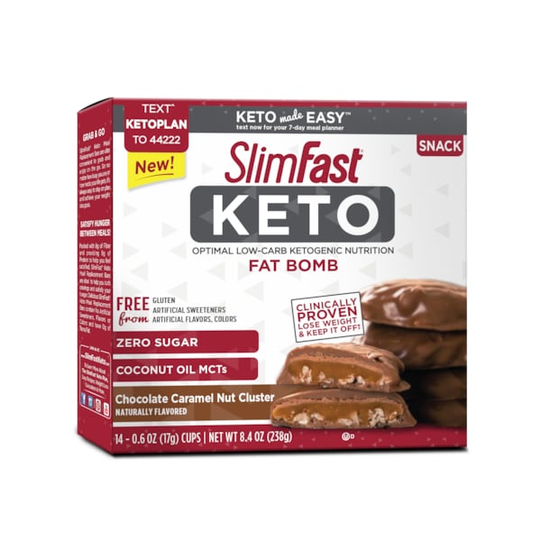 Slimfast Slimfast Keto Fat Bomb Chocolate Caramel Nut Clusters, PK56